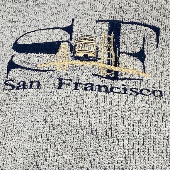 VTG, S F SAN FRANCISCO MADE IN USA 🇺🇸MEN SWEATER - Picture 4 of 16